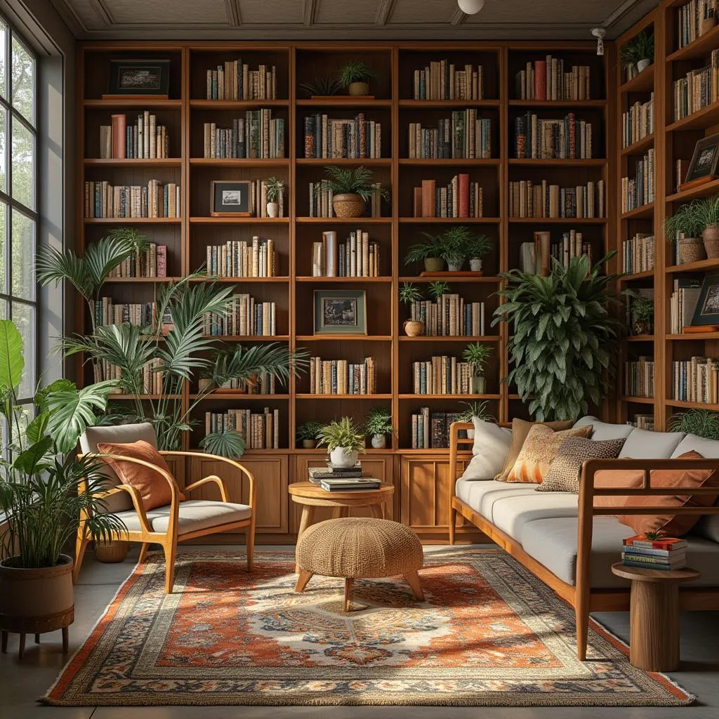 Biblioteca y área de descanso